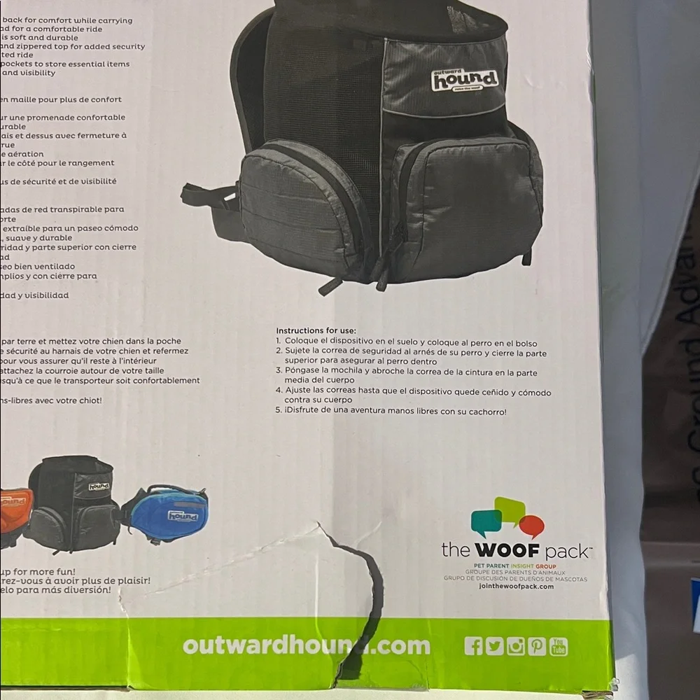 Outward Hound PoochPouch Backpack Carrier in Black and‎ Green